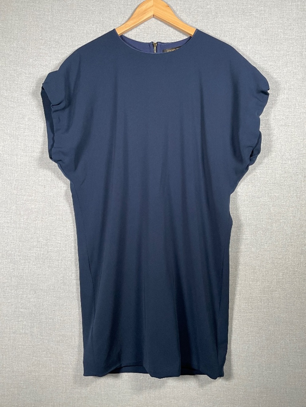 Cynthia Steffe Navy Blue Cap Sleeve Shift Shift Dress Work Minimalist 4